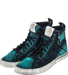 Мужские кеды DIESEL Y01759 P2057 H6923 синие/бирюзовые 40
