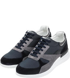 Кроссовки мужские Emporio Armani X4X256 XL696 D834 синие/серые/серебристые 45