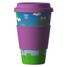 ЭКО Стакан из бамбукового волокна "BambooCup", СОВЫ, 400 МЛ Areon