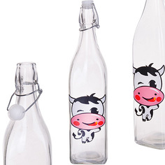 Бутылка 1 л стекло с крышкой LR (х12) Loraine