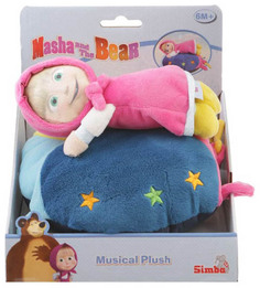 Подушка плюшевая Simba Маша и Медведь музыкальная