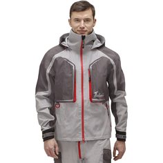 Куртка для рыбалки Nova Tour Fisherman Риф Prime, серая/красная, XL INT, 182 см