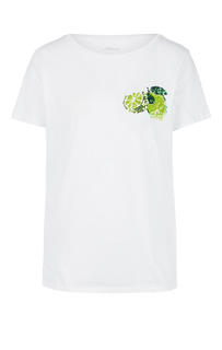 Футболка женская Mavi 167858-620 белая/зеленая/зеленая XL