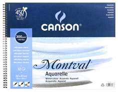 Альбом для акварели Canson Montval Фин 12 листов, спираль по короткой стороне