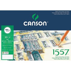 Canson Альбом для графики CANSON 1557, 180г/м2, 42х59.4см, Легкое зерно, склейка 30 листов