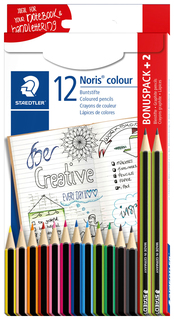 Карандаши цветные Staedtler Wopex Noris Colour 185 12 цветов + 2 чернографитных карандаша