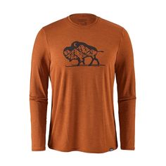 Лонгслив Patagonia Capilene Daily L/S Graphic T-Shirt 2019 мужской темно-оранжевый, S