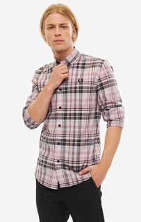 Рубашка мужская Fred Perry M7566 A12 розовая/серая/черная/белая L