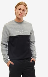 Толстовка мужская Fred Perry M7519 420 серая/черная/белая L