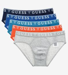 Трусы мужские Guess U94G20-JR00A-FU97 оранжевые/серые/синие XL