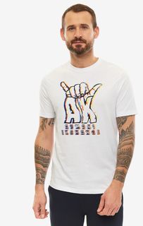Футболка мужская Armani Exchange 3GZTBF ZJ4CZ 1100 белая/разноцветная L