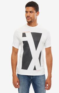 Футболка мужская Armani Exchange 3GZTGB ZJ6AZ 1100 белая/черная/серебристая/оранжевая XXL