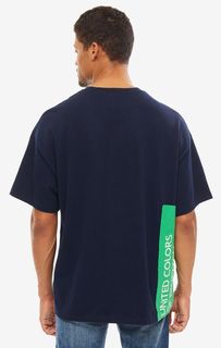 Футболка мужская United Colors of Benetton 3BPCJ15D4_016 синяя/оранжевая/зеленая/белая L