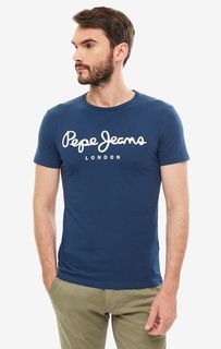 Футболка мужская Pepe Jeans PM501594.595 синяя/белая XXL