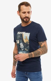 Футболка мужская Jack & Jones 12158757 синяя/разноцветная XL