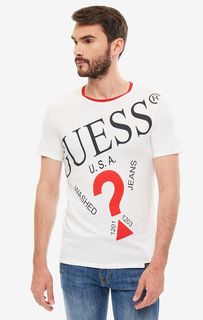 Футболка мужская Guess M93I04-I3Z00-TWHT белая/черная/красная M