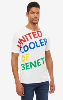 Футболка мужская United Colors of Benetton 3096J15C7_101 белая/разноцветная L