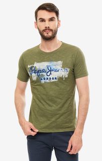 Футболка мужская Pepe Jeans PM503213.891 хаки/белая/синяя XXL