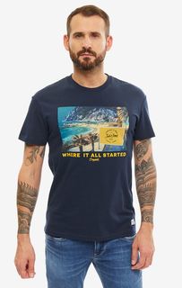 Футболка мужская Jack & Jones 12155561 синяя/разноцветная S