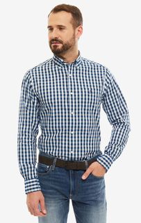 Рубашка мужская GANT 3061500.405 синяя/белая XL
