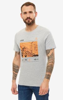 Футболка мужская Jack & Jones 12157968 серая/оранжевая/черная L