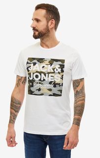 Футболка мужская Jack & Jones 12155800 белая/хаки/серая/черная/бежевая L
