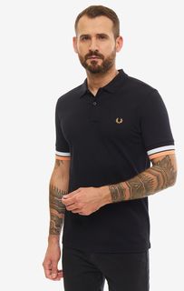 Поло мужское Fred Perry M4566 198 черное/белое/оранжевое S