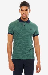 Поло мужское United Colors of Benetton 3LK3J3155_80M зеленое/синее/белое XS