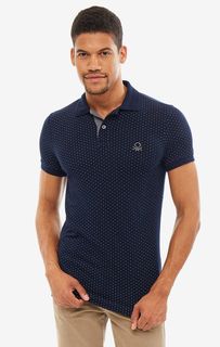 Поло мужское United Colors of Benetton 3LK3J3155_60W синее/белое M