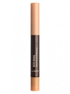 Тушь- карандаш для бровей Eco Soul Brow Pencil & Mascara 01 Light Brown 0,2гр/2,5мл THE Saem