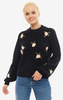 Джемпер женский Selected 16068506 черный/разноцветный M