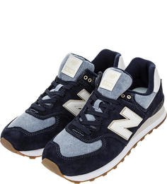 Кроссовки мужские New Balance ML574SNJ/D синие/бежевые/белые 9.5 US