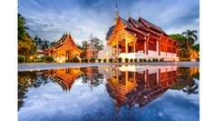 Холст с красками "Палитра. Рисование по номерам. Пагода у воды", 40х50 см Рыжий кот