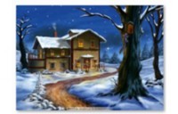 Холст с красками "Рисование по номерам. Уютный домик в зимнем лесу", 40x50 см Рыжий кот
