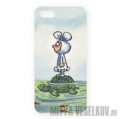 Чехол Mitya Veselkov для Apple iPhone 5 Малыш на черепашке Арт. IP5.МITYA-182