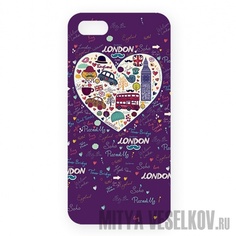 Чехол Mitya Veselkov для Apple iPhone 5 London - фиолетовое сердце Арт. IP5.МITYA-089