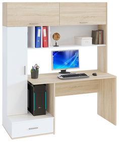 Компьютерный стол СОКОЛ КСТ-17 160x60x185 см, бежевый/белый