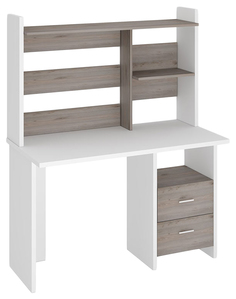Компьютерный стол Мэрдэс СКЛ-Прям120+НКЛ-120 120x60x152 см, бежевый/белый