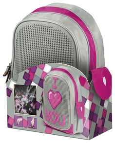 Рюкзак MaxiToys В школу с любовью c 3-мя Картинками для сборки для девочек