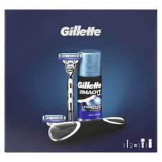 Подарочный набор Gillette Mach3 Turbo Бритва+2 кассеты+Гель д/бритья 75мл+Дорожный чехол