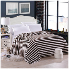 HONGDA TEXTILE Плед Полоса Цвет: Коричневый (150х200 см)