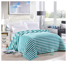 Плед HONGDA TEXTILE Полоса Цвет: Бирюза (200х220 см)