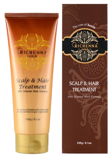 Маска для волос и кожи головы Richenna Gold Scalp & Hair Treatment с хной 230 г