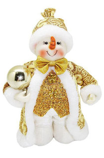 Кукла декоративная Новогодняя сказка Снеговик 20 см, золотой 973030