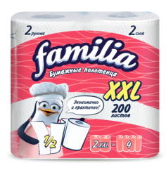 Бумажные полотенца FAMILIA 2 слоя 2 рулона XXL