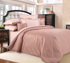 Постельное белье "Чайная роза" 2-спальное с европростыней из гладкокрашеного сатина Текс Дизайн