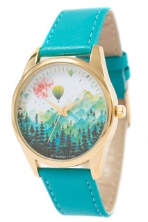 Часы Mitya Veselkov Воздушные шары в горах золотистые (бирюзовый) Color-134