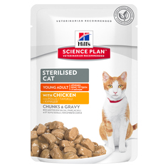 Влажный корм для кошек Hills Science Plan Sterilised, курица, 12шт, 85г