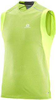 Футболка мужская Salomon Trail Rynner Sleeveless Tee M L39259700 зеленая, размер S