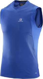 Футболка Salomon Trail Runner Sleeveless Tee мужская синяя M